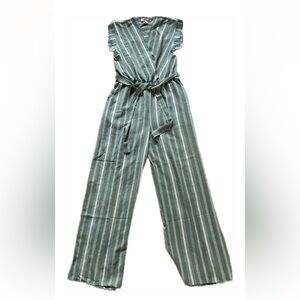 Monteau Striped Jumpsuit Sz L NWOT
